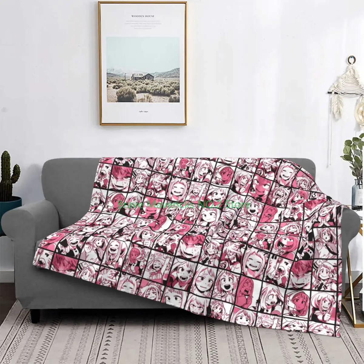

BBoku No Hero Akademia Uraraka Ochako Uravity Urabiti Throw Blanket For Couch Super Soft Anime Girl Throw Blanket