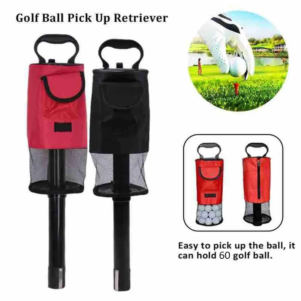 

Golf Pick Up Retriever Portable Shag Bag with Removable Plastic Tube Golf Holder 60 Balls Collector Pick Up Bag Golf Accessorie