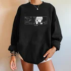 Женский свитшот Seeyoushy с принтом юютсу Kaisen, повседневные пуловеры с длинным рукавом и спущенными плечами, топы большого размера, Moletom