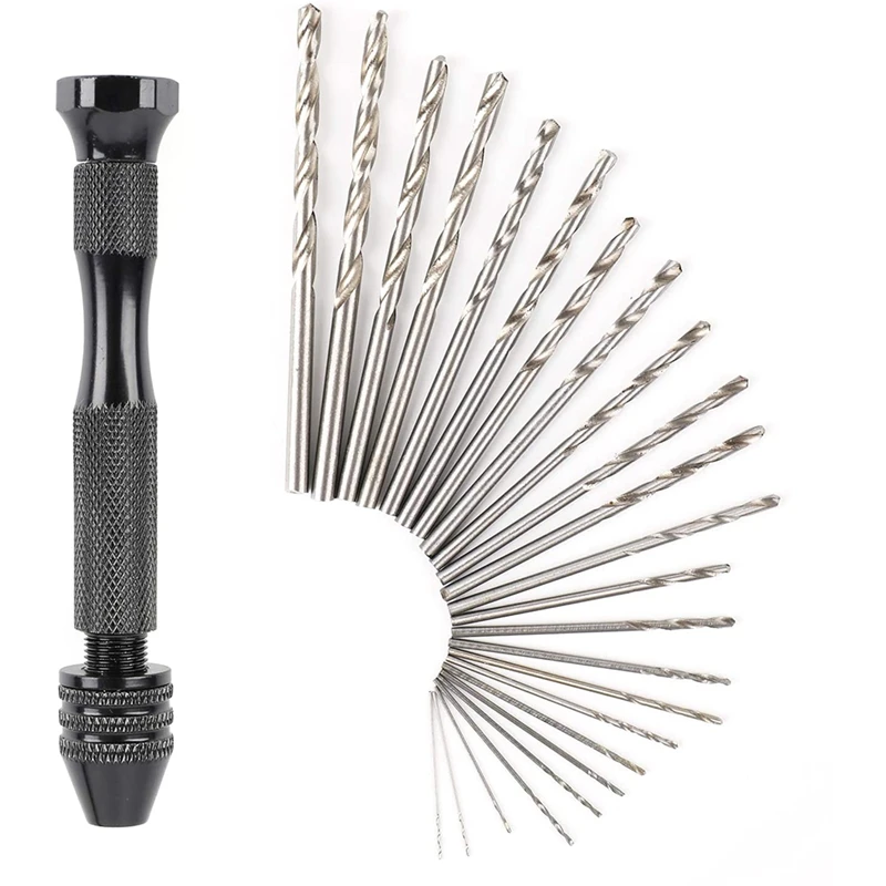 

150 Pcs Hand Drill Bits Set - Pin Vise Mini Twist Hand Drill Bits - for Drilling Tool DIY, Model Making, Metal Wood