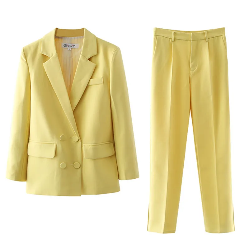 Женские костюмы новый женский повседневный костюм двубортный облегающий из двух