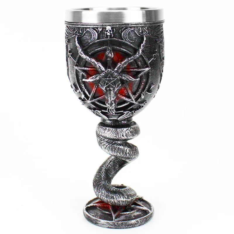 2 Baphomet Кубок пентаграмма и рога бокал для вина готическое, Викка языческий мистический кружки для кофе пива 600 мл 200 мл мистический Wicca веер подарок - Цвет: 2
