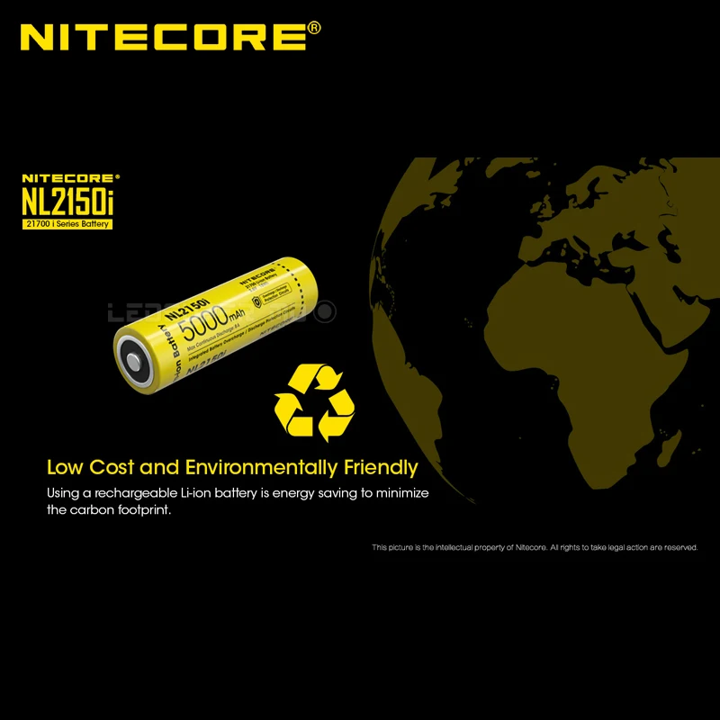 Литий ионный аккумулятор 8А NITECORE NL2150i 21700 5000 мАч|Портативные осветительные