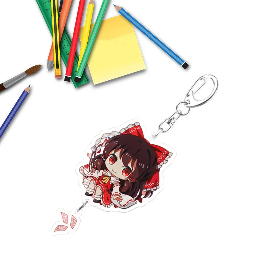 

Fashion Anime Keychain Kawaii TouHou Project Flandre Scarlet Key Chain Acrylic Bags Accessory