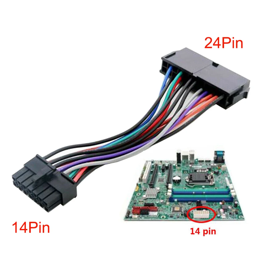 Новый 24 Pin до 14 18AWG ATX кабель питания для Lenovo IBM Dell Q77 B75 A75 Q75 материнская