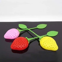 creative redpinkyellow strawberry silicone tea infuser tea strainers tea accessories drinkware supplies 20pcslot dec177