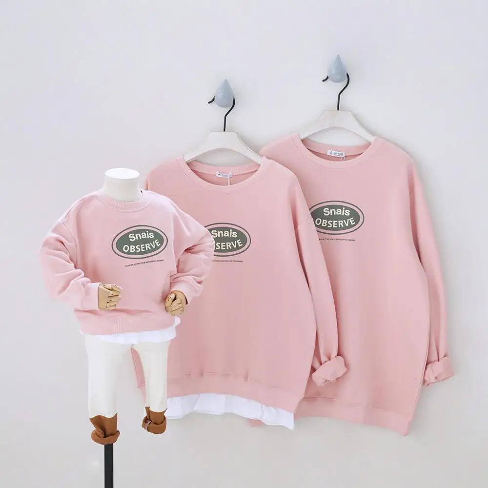 Baby Mother Dad Parent-Child Tees Clothing Fake-2pcs Family Matching T-Shirts Outfits Casual Sweatshirts of Three Suit | Мать и ребенок