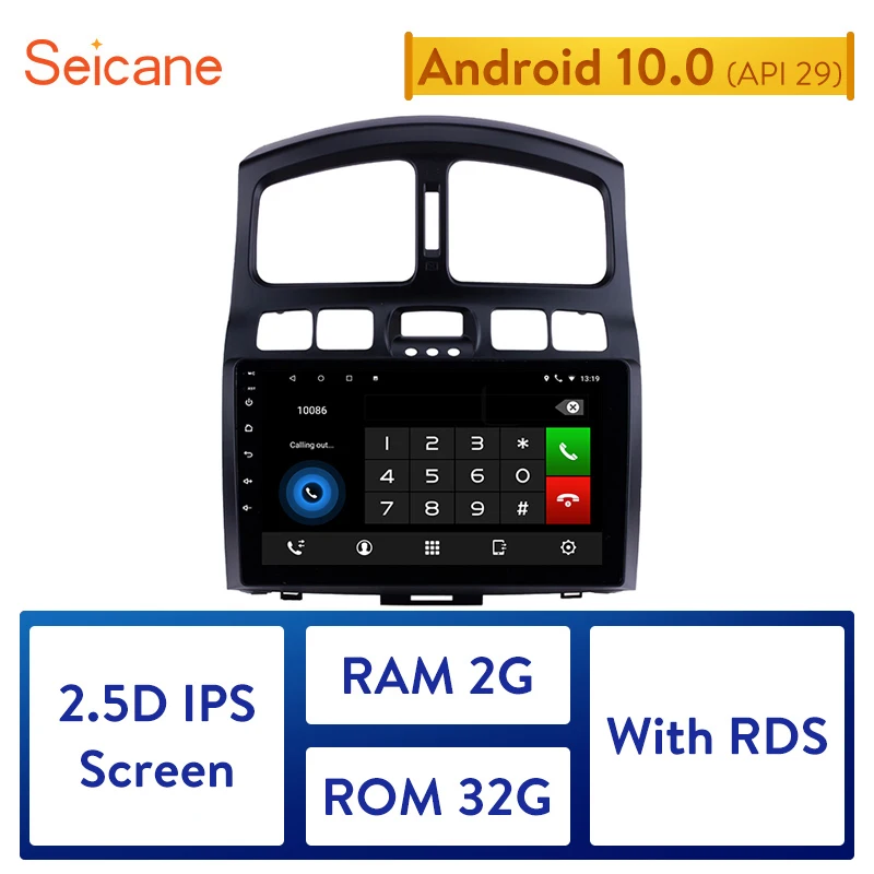 

Seicane Car GPS Multimedia Player Radio For 2005 2006-2015 Hyundai Classic Santa Fe 9 Inch Android 12 2Din 2GB RAM Head Unit