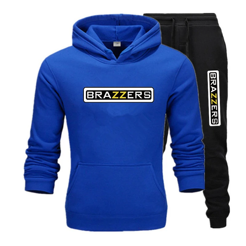 

Two piece long sleeve round neck Sweatshirt sportswear gym clothes men's sportswear training men's sportswear Hoodie + pants