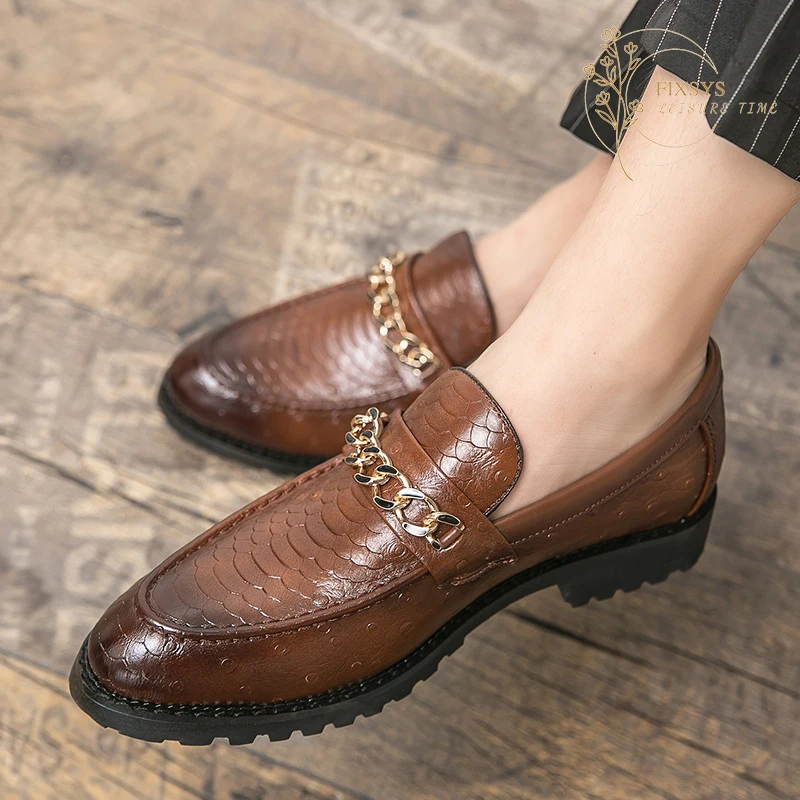 

Классические Кожаные Туфли FIXSYS для мужчин, повседневные деловые туфли, оксфорды с острым носком, модная офисная обувь в стиле ретро, обувь д...