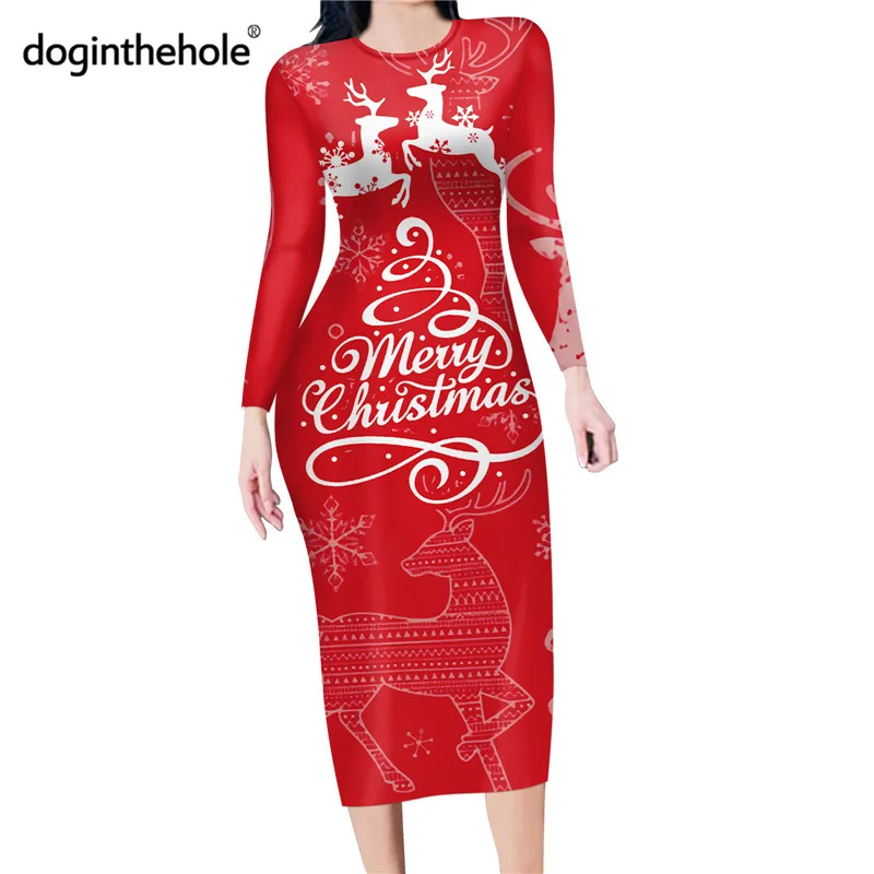 Doginthehole женское модное облегающее платье карандаш элегантная Красная