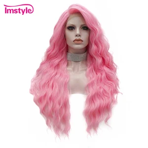 Парик Imstyle Женский, из розового термостойкого волокна, глубокая волна