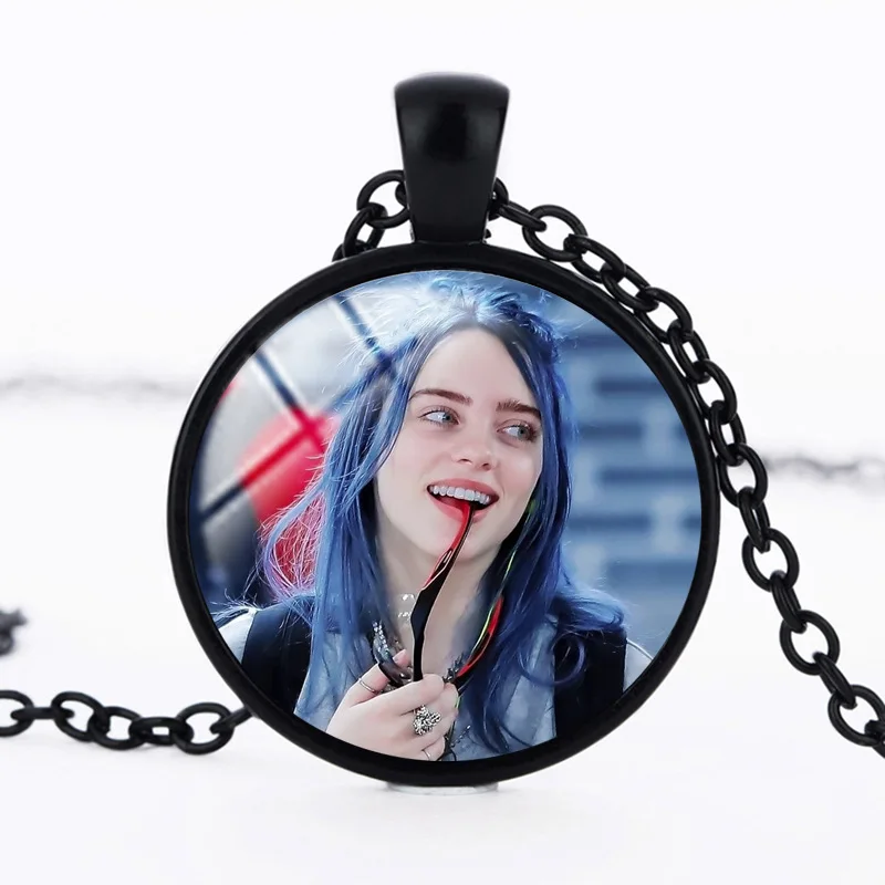 Популярное ожерелье унисекс Billie Eilish круглая подвеска для женщин металлическая