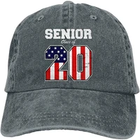 senior class 2020 graduation usa flag unisex cotton hat adjustable baseball cap denim dad hat fashion hip hop hat
