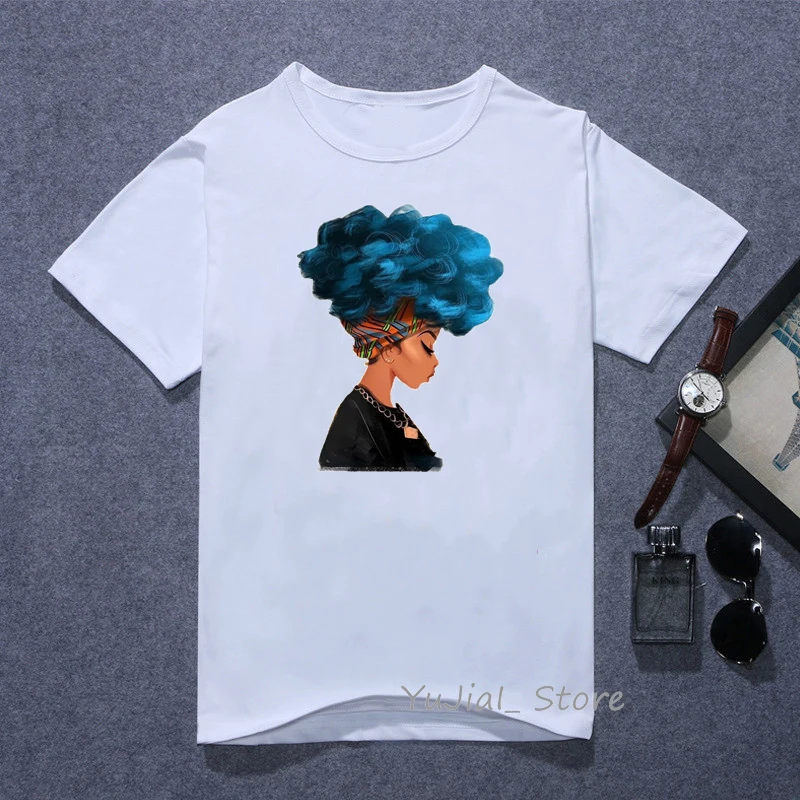 

Queen Afro Black Girl Magic Melanin Poppin shirt women streetwear haut femme aesthetic clothes vintage gothic top drop shipping