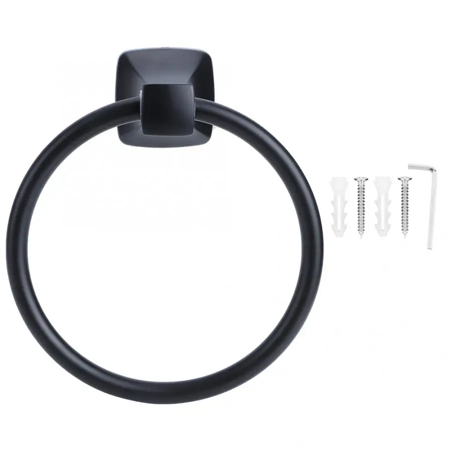 Держатель для полотенец алюминиевый матовый черный настенный держатель в ванную