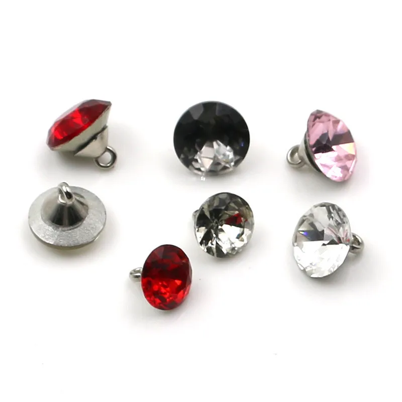 5Pcs 12MM Round Rhinestone Crystal Buttons Color Glass Button For Shirt Cardigan DIY Hair Decoration Wedding Sewing Accessories | Дом и сад