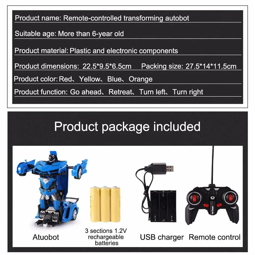 2 в 1 RC автомобиль 1:18 трансформатор спортивная модель автомобиля роботы игрушки