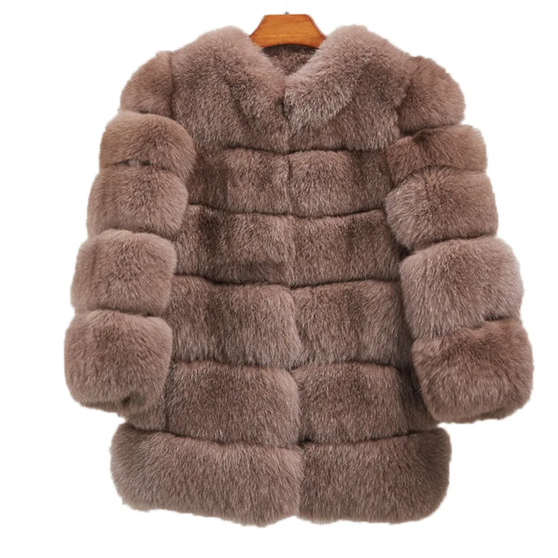 2021 winter women's jackets High Quality Artificial Fox fur coat women faux fur  office lady new slim mink rabbit fur coats  4XL