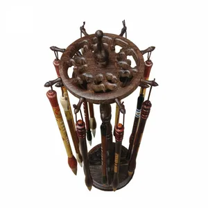 Роскошный держатель для ручки из красного сандалового дерева, искусственная Подвеска для каллиграфии, 12 крючков