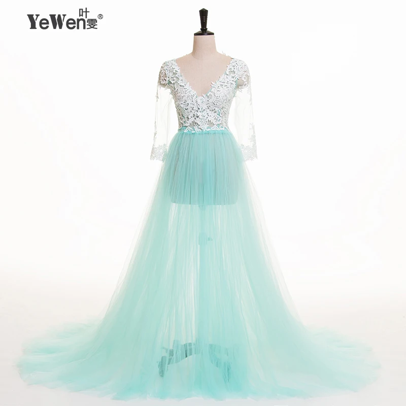 color 212 Кружевное официальное платье для беременных с длинным рукавом, Тюлевое Королевское синее платье для выпускного вечера, вечерние платья размера плюс, вечерние платья - Цвет: color 212