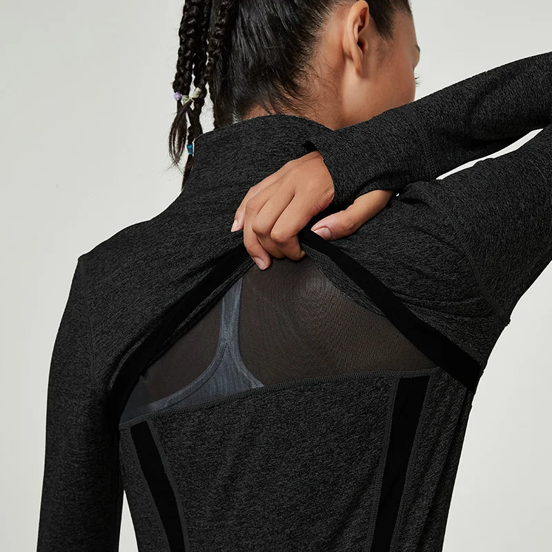 

VUTRU Women Athletic Sport Shirts Slim Fit Long Sleeved Fitness Coat Yoga Tops Gym Jacket Workout Sweatshirts Zipper Yoga Coat