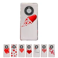 cartoon cute love heart red phone case transparent for huawei enjoy 20 10 9 8 7 s se e c z pro plus lite soft tpu clear bags