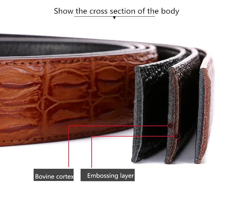 Высокое качество роскошный ремень без пряжки мужской модный дизайнерский из