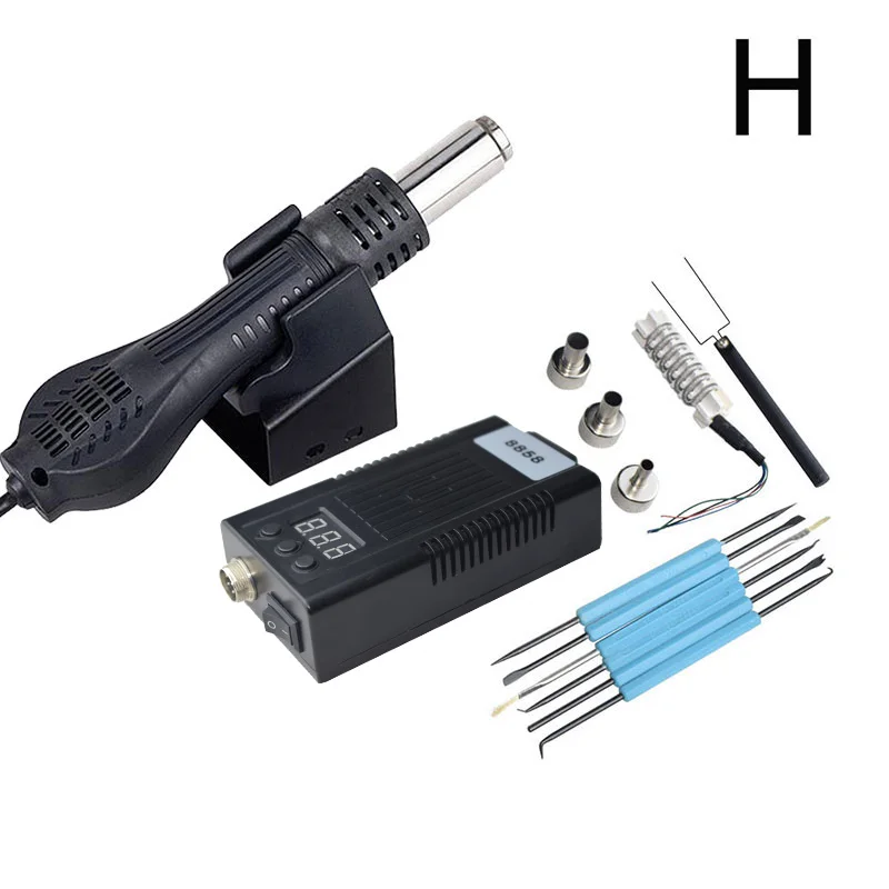 H Высокое качество 110 В/220 В портативный BGA SMD паяльная станция DIY горячий воздух воздуходувка Тепловая пушка Eruntop 8858 - Цвет: H