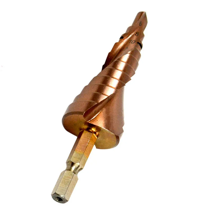 

High quality metal drill 6-24mm drilling cobalt steel alloy drill bit step drill spiral flute drill bit wood tool hole opener