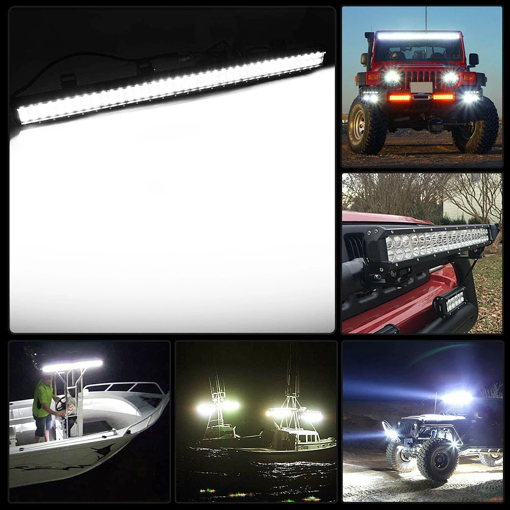 

NLpearl 12" 20" Offroad Led Light Bar 12V 24V Spot Flood LED Work Light for Truck Tractor Jeep 4x4 4WD ATV 22'' Led Bar Offroad