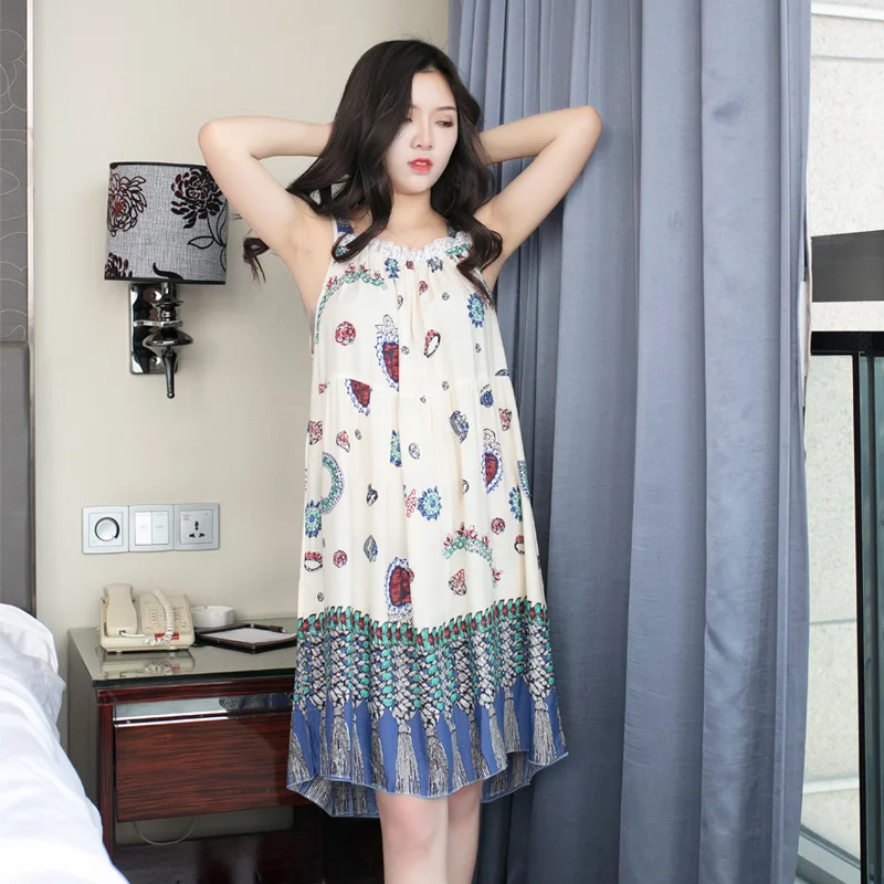 Sanderala сексуальное женское хлопковое ночное белье с принтом большие размеры