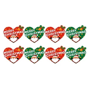 80Pc10Sheets Heart Shaped Merry Christmas Santa Packaging Sealing Label Sticker