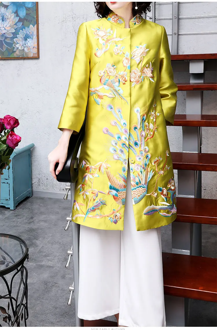 Китайский стиль Топ ветровка с вышивкой для женщин cheongsam Топ традиционная китайская одежда женская винтажная одежда Топ