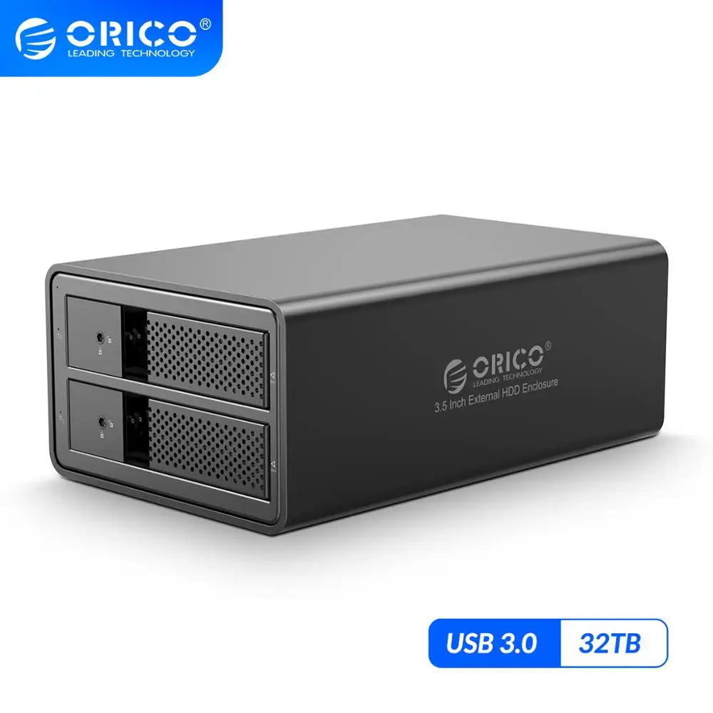 Док станция для жесткого диска ORICO серии 95 3 5 дюйма 2 отсека 32 ТБ алюминиевый