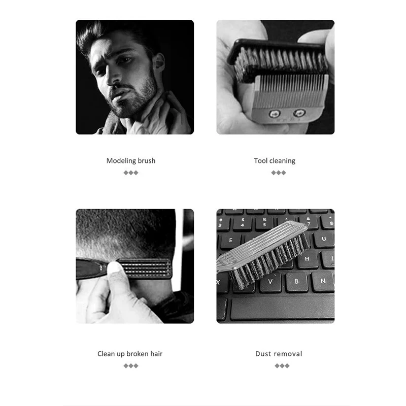 

Fade Brush Comb Scissors Cleaning Brush Barber Shop Skin Fade Vintage Oil Head Shape Carving Cleaning Brush Gold 2PC