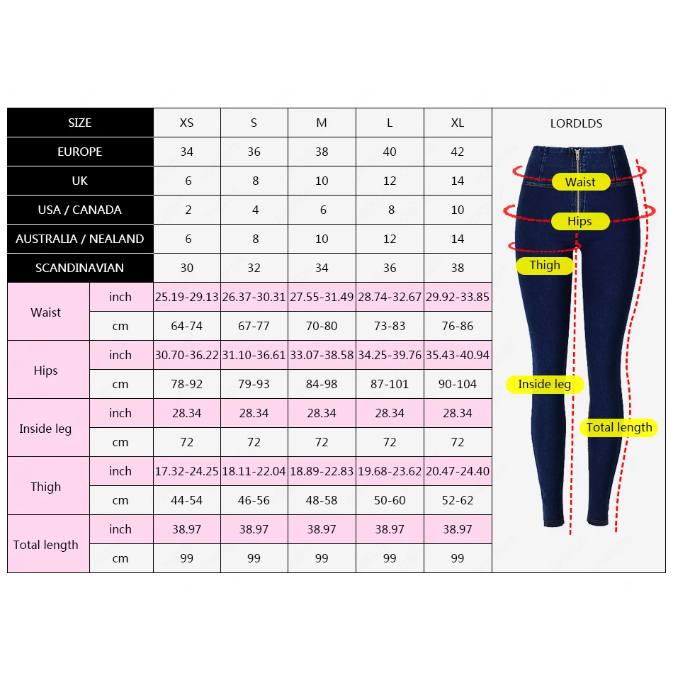 LORDLDS Women Jeans High waist Push Up Skinny Black Blue Denim Pencil Pants trousers Casual Clothing for women 2019 | Женская одежда