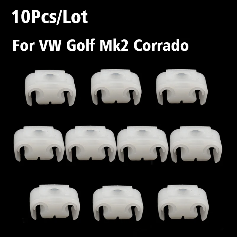 

10Pcs/Lot White Brake Line Hose Pipe Fastener Double Clip For VW Golf Mk2 Corrado