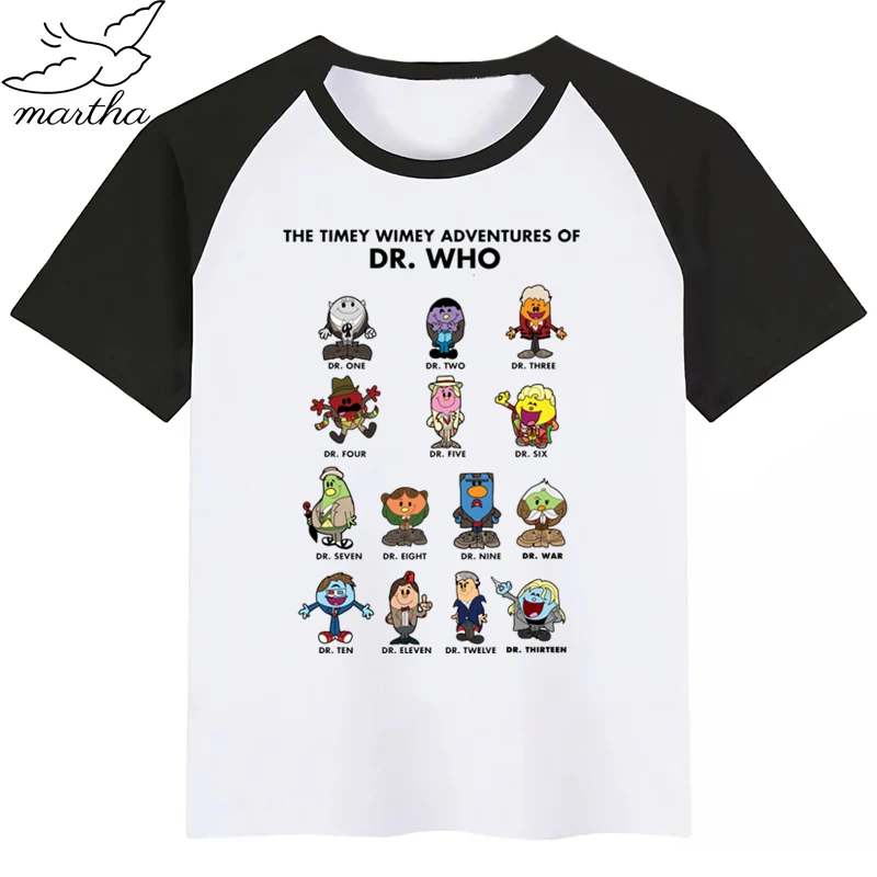 Новое поступление футболка для девочек с принтом Доктор Кто забавным Одежда