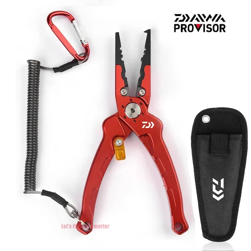 

DAIWA Fishing Pliers Grip Aluminum Alloy scissors Hook Remover Braid Line Cutting Fishing Tools With lock Knot Fishing Equipment