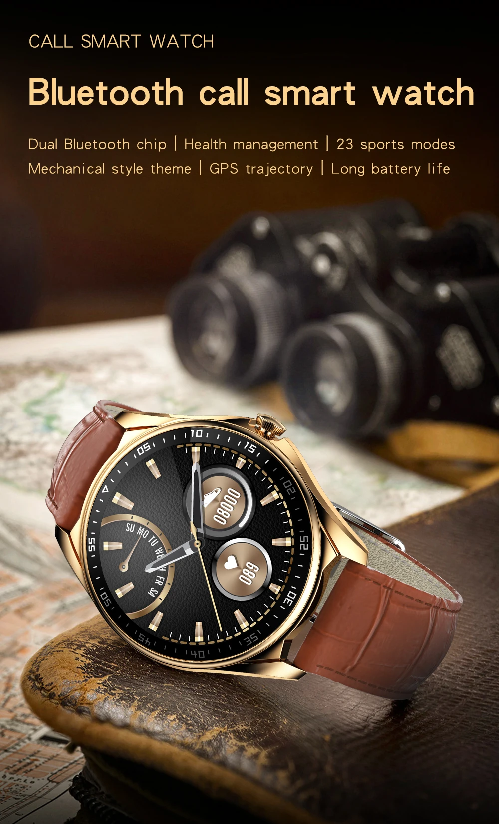 

Original E16 Smart Watch Bluetooth Call IP67 Waterproof Music Play GPS Track Camera Heart Rate Monitor Sports Smartwatch PK E3