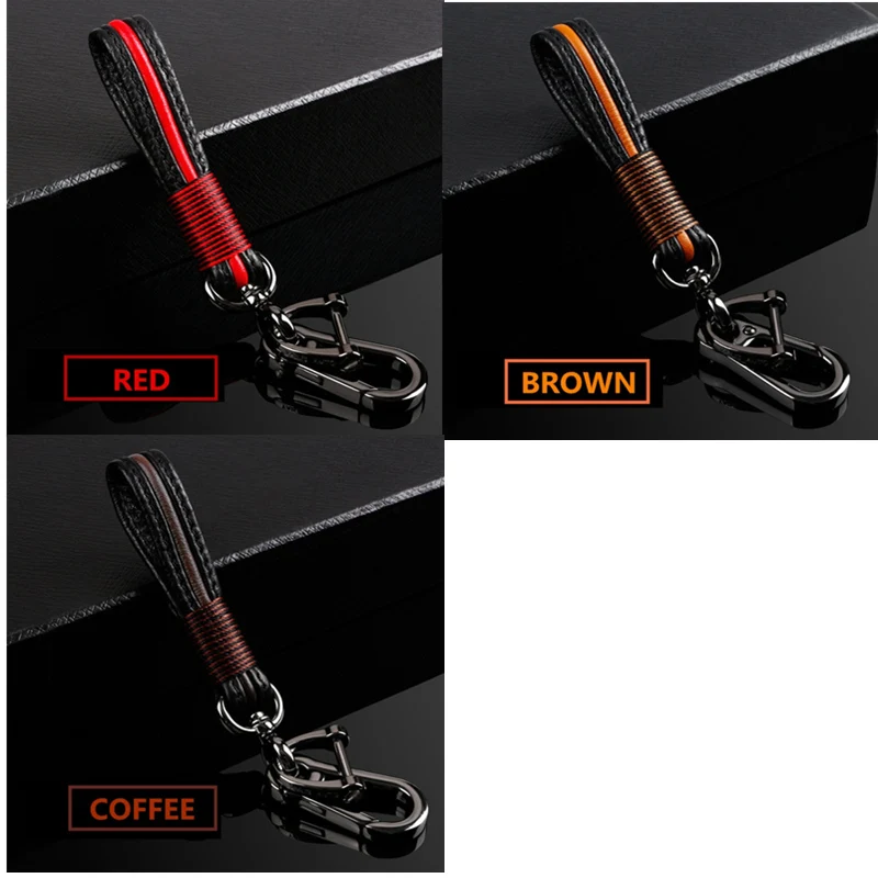 Keychain Чехол из натуральной кожи для автомобильного пульта дистанционного управления, для Mazda 3, Мазда, 6, CX5, CX4, CX-5, CX-7, CX-9, Atenza, стильный брелок для автомобиля, прочный - Название цвета: Keychain