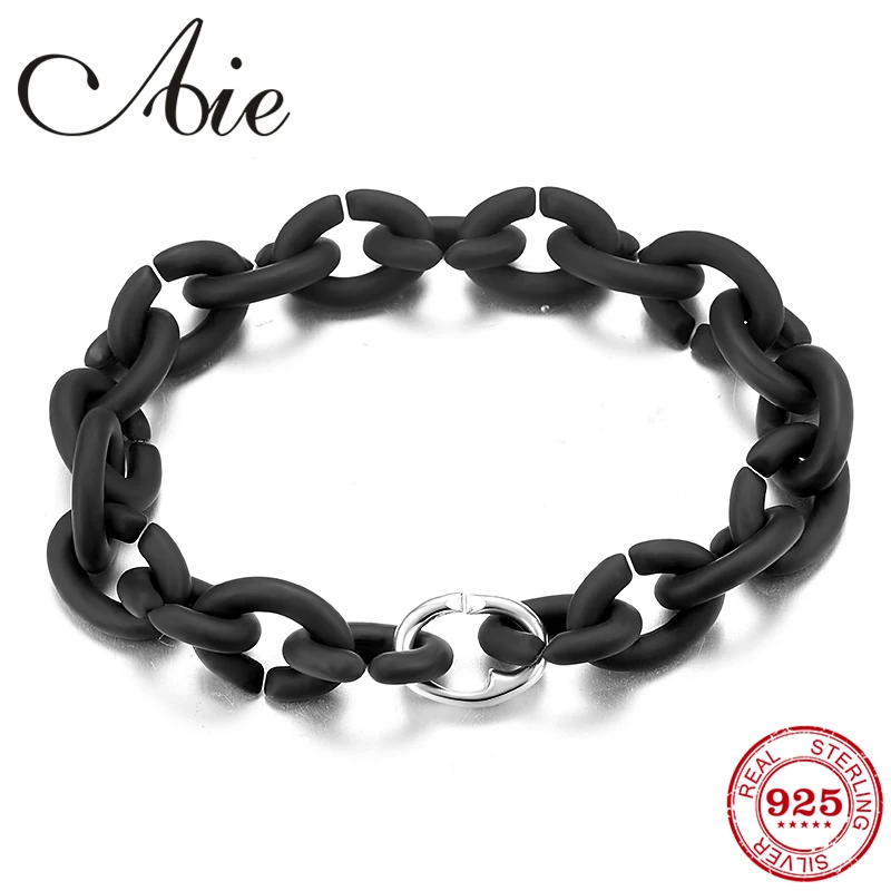 Мужские ювелирные изделия черные круглые бусины твердая резина X браслеты ручной