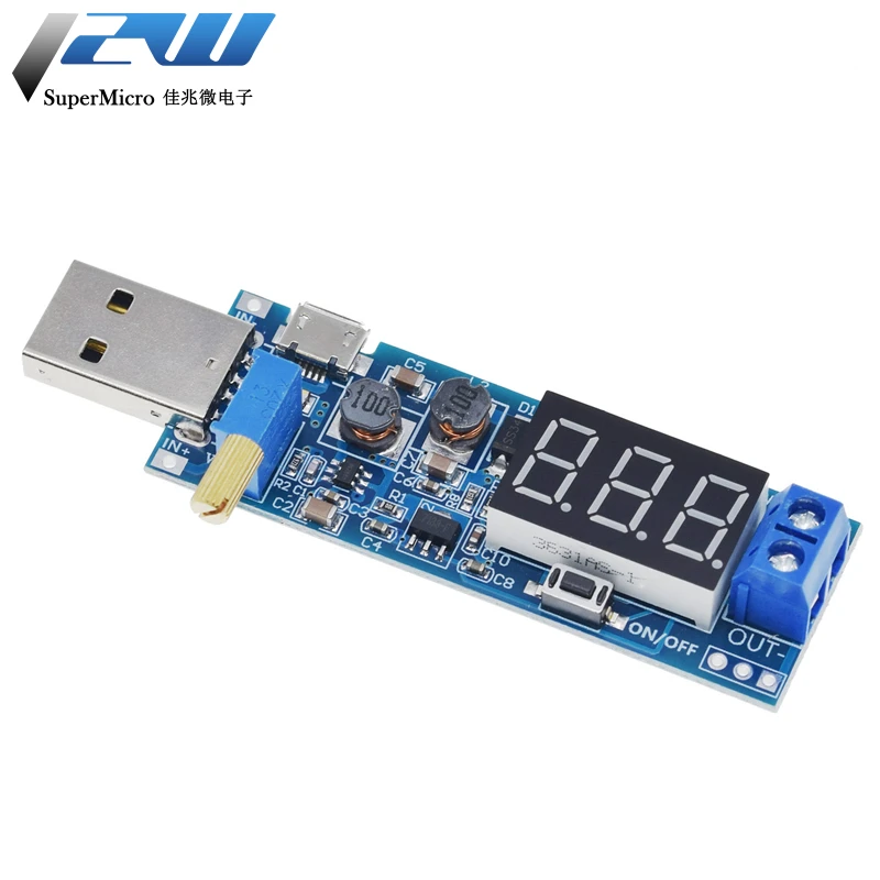 

DC-DC от 5 В до 3,5 В/12 В, USB-модуль повышающего и понижающего источника питания, регулируемый повышающий понижающий преобразователь, выход постоянного тока 1,2–24 В постоянного тока