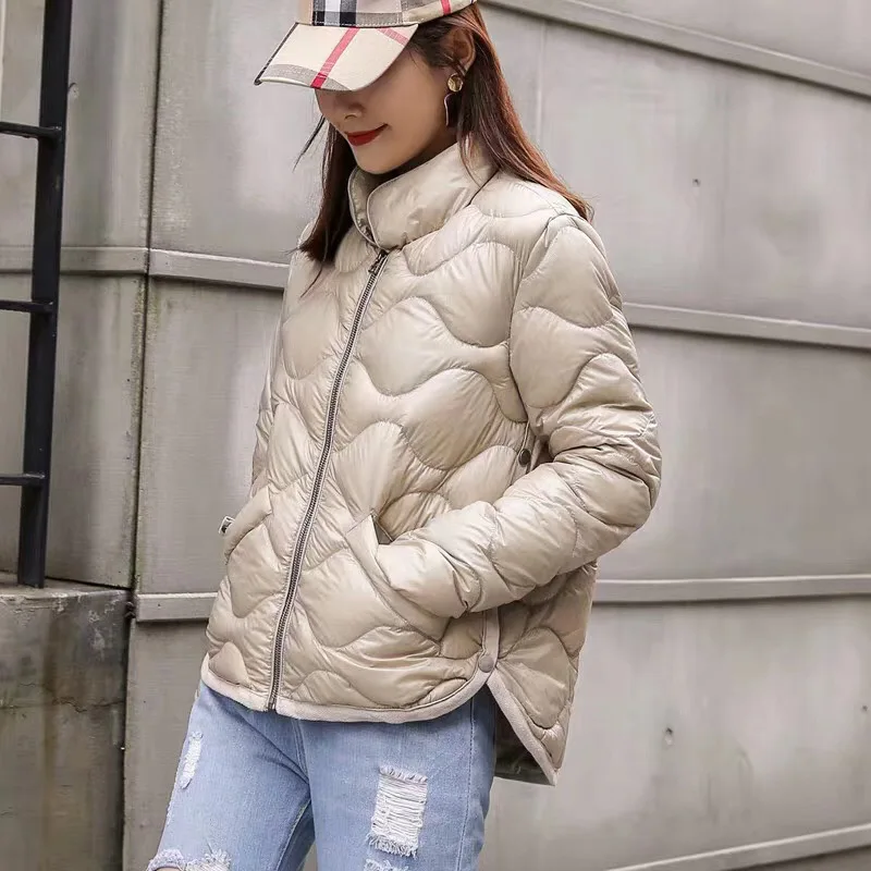 Ailegogo/зимняя женская короткая парка на 90% белом утином пуху повседневная