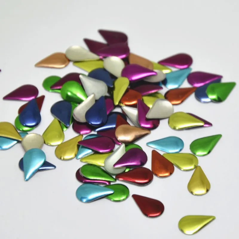 Металлические бусины в форме капли серебристые/золотистые/разноцветные|Стразы| |