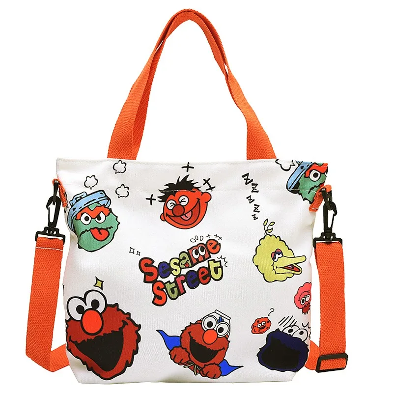 Холщовая Сумка с героями мультфильмов женская сумочка в стиле улица сезама