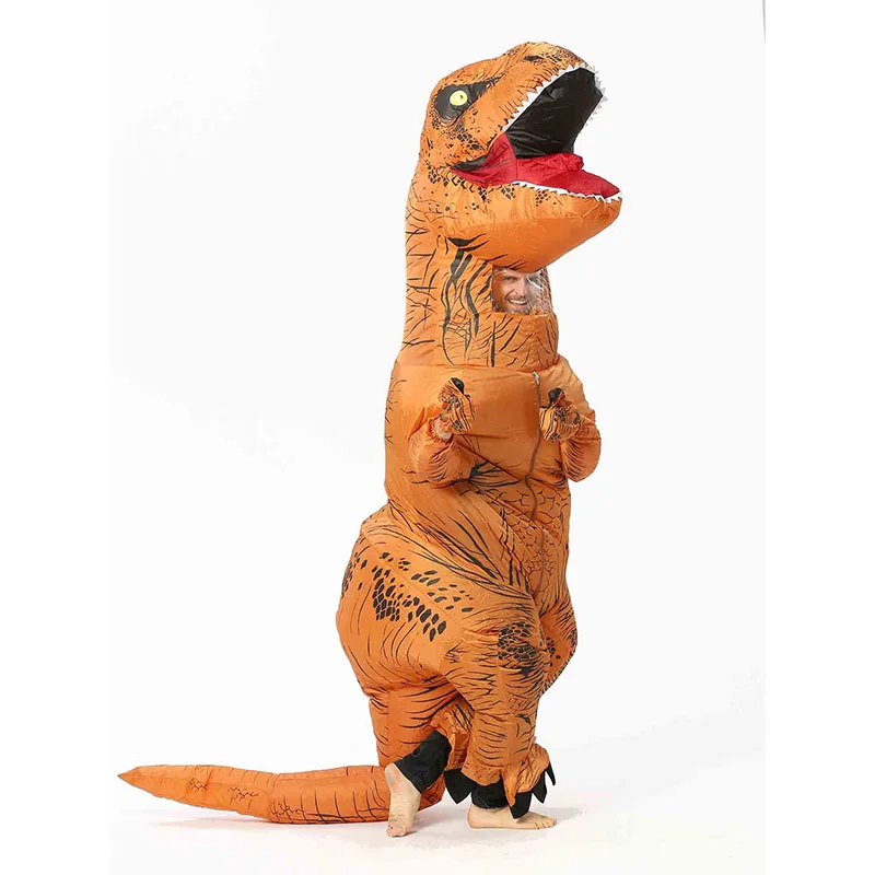 Надувной костюм динозавра T rex Trex для взрослых и детей на Хэллоуин женщин мужчин