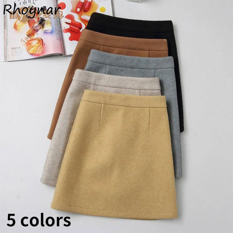 

Skirts Women 5 Colors Autumn Winter All-match Sexy Elegant Casual High Waist Solid A-line Korean Style Mini Streetwear Fashion