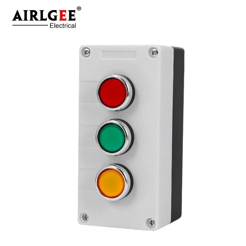 С кнопкой управления с 3 отверстиями 22 мм LA38 самосброс трехпозиционная кнопочная